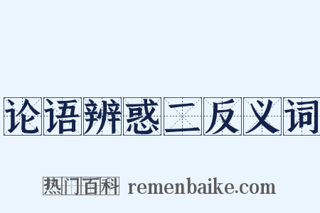 论语辨惑二反义词是什么意思的图片